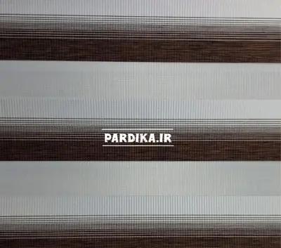 پرده زبرا _ طرح ساده _ قهوه ای ، سفید S10412