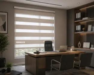 پرده زبرا _ طرح ساده _ کرم روشن S0002